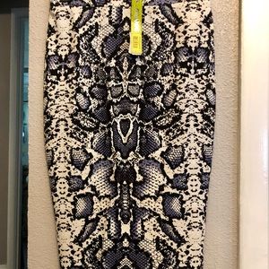 Snake print pencil skirt